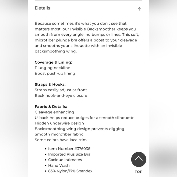 Cacique Back Smoothing Plunge Boost Bra by Lane Bryant - Picture 7 of 7